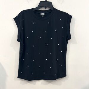 INC International Concepts Black Studded Women's Top